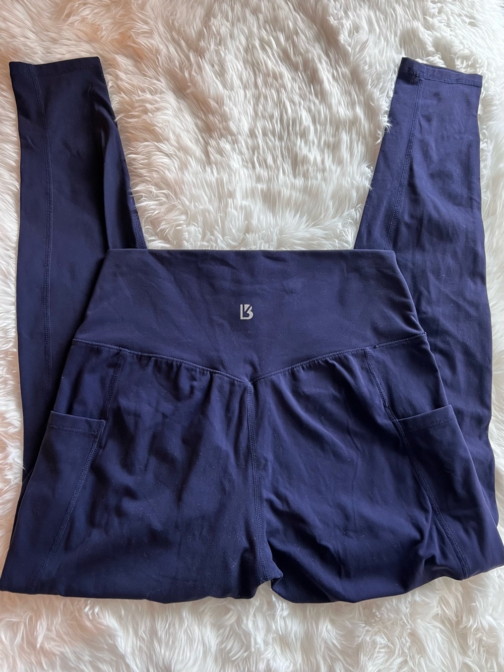 BuffBunny Navy High-Rise Leggings with Side Pockets